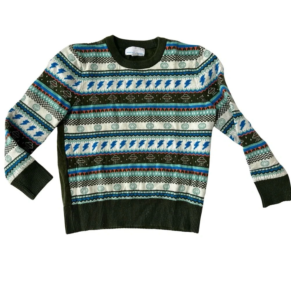 ✨ 5 for $25 ✨Boys Festive Green and Blue Crewneck Sweater